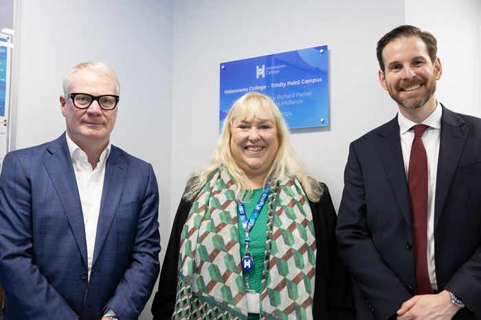 Richard Parker, Mayor of the West Midlands, Jacquie Carman, Principal and Chief Executive and Alex Ballinger, MP for Halesowen