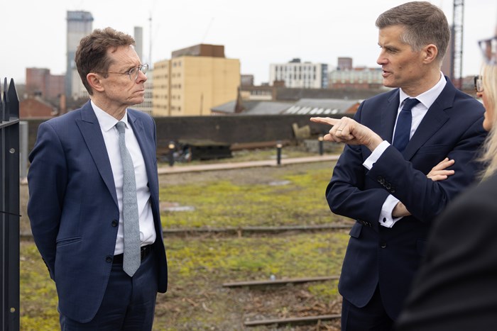 Mayor Andy Street and Transport Secretary Mark Harper during visit to Moor Street Station