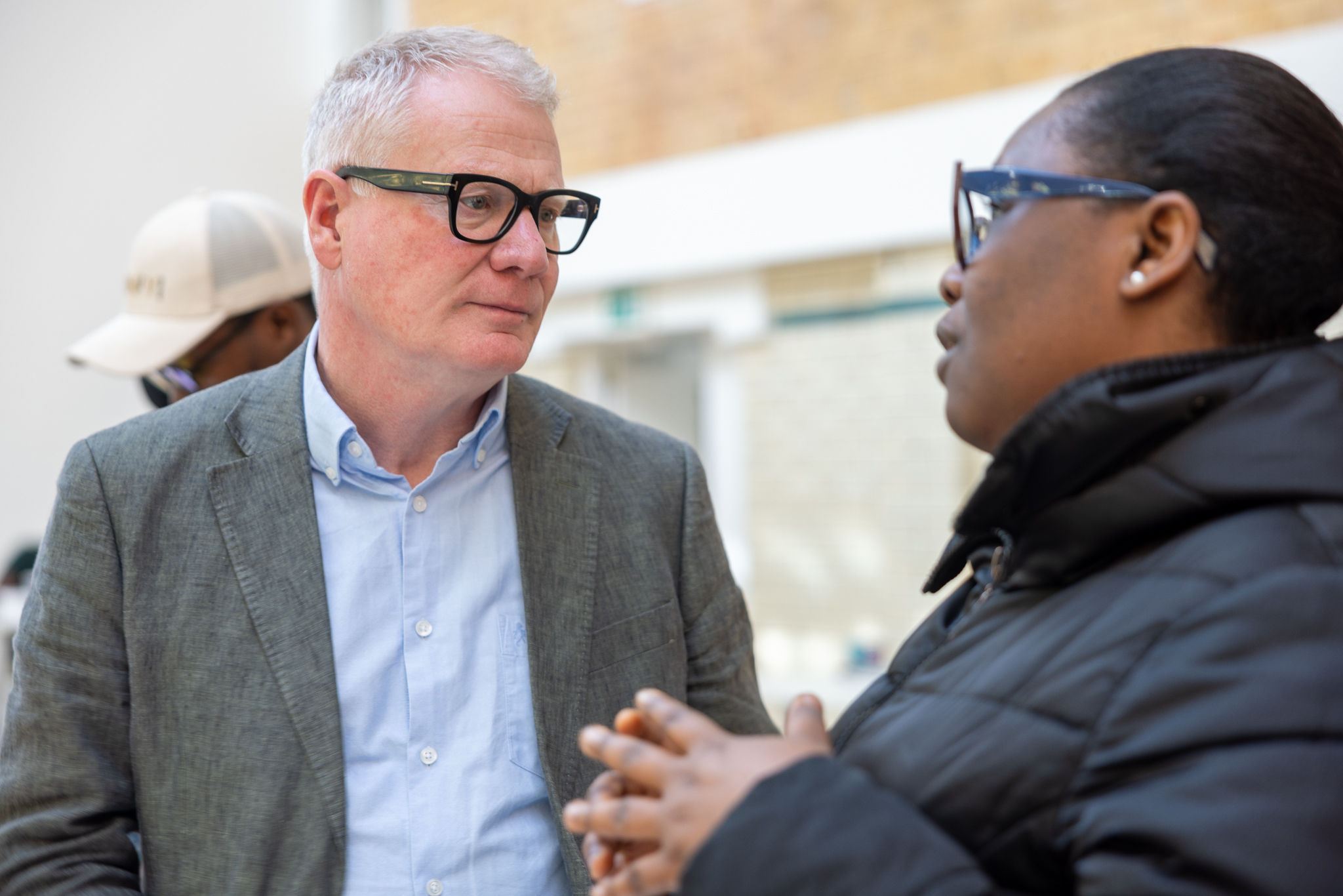 Mayor Richard Parker in conversation with colleague