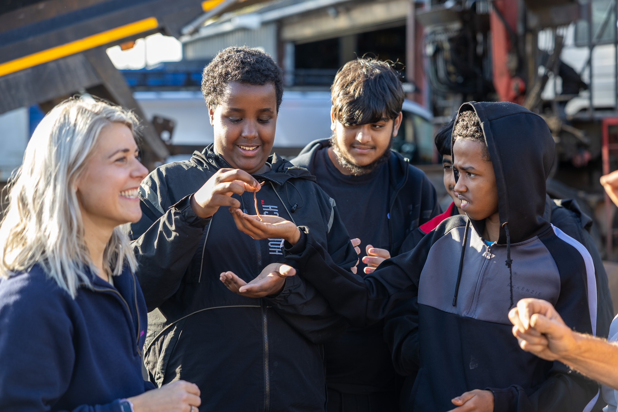 Young people out doors enjoying nature 
