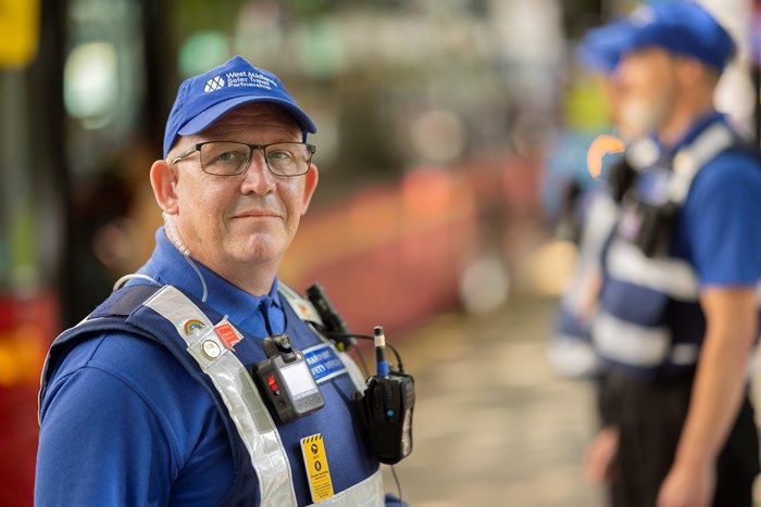 Transport Safety Officer Paul Wheatley on duty in the West Midlands