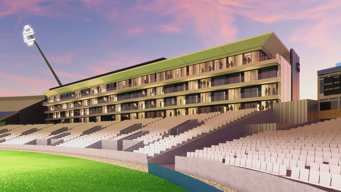 A CGI of the redeveloped Edgbaston stadium
