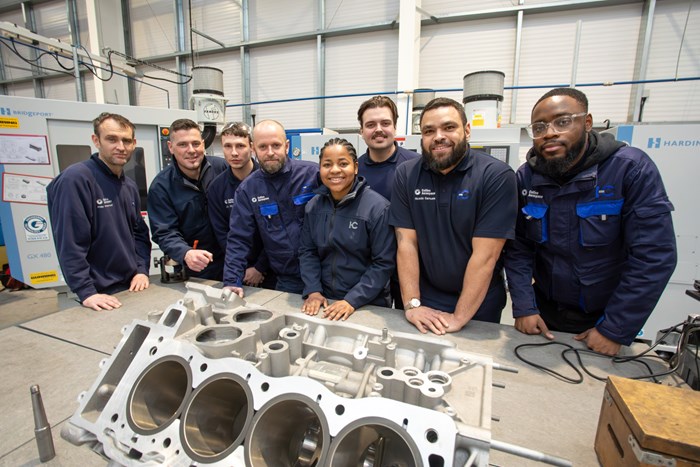 In-Comm Collins Aerospace learners: Phil Whitehouse, Max Agnew, Jack Holden, Rob Dorrington, Keisha Sasa, James Jones, Ricardo Samuels and Toran Irving