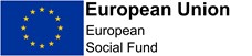 Logo of European Social Fund with the EU flag