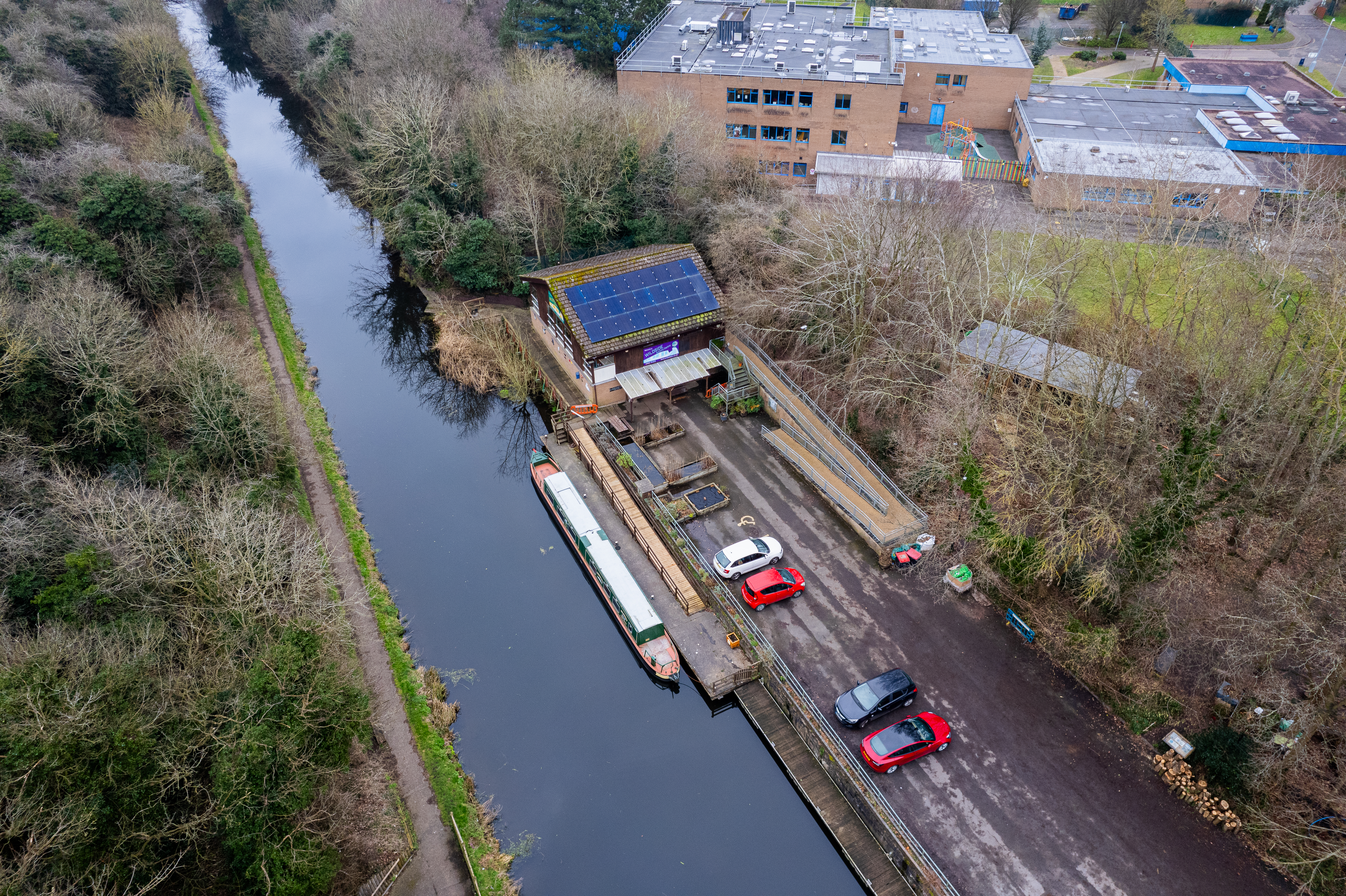 Ariel view of a canal 