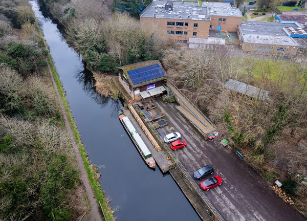 Ariel view of a canal 